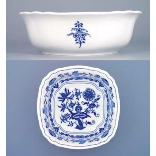 Salad bowl square 21 cm, Original Blue Onion Pattern, QII