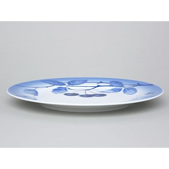 Dish / plate flat 30 cm, Thun 1794 Carlsbad porcelain, BLUE CHERRY