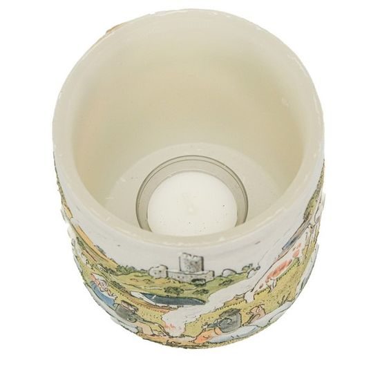 Tea light Latern 10 cm with 3D illustration of JOSEF LADA "Autumn", Glassor