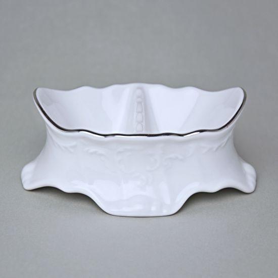 Dvojmistička sůl/pepř 13 x 5 cm, Thun 1794, karlovarský porcelán, BERNADOTTE platina