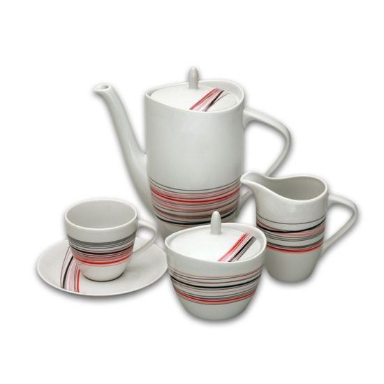 Coffee set for 6 persons, Thun 1794 Carlsbad porcelain, SYLVIE 80382