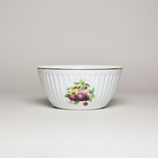 Bowl Mozart 14 cm, Fruits decor, golden line, Cesky porcelan a.s.