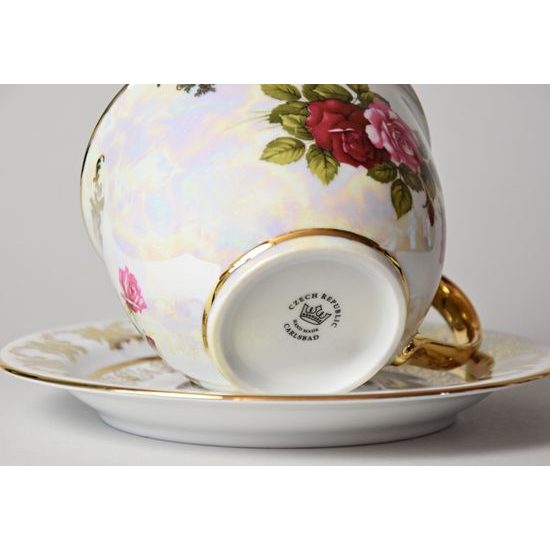 Cup 400 ml and saucer 19 cm, Cecily, Carlsbad porcelain