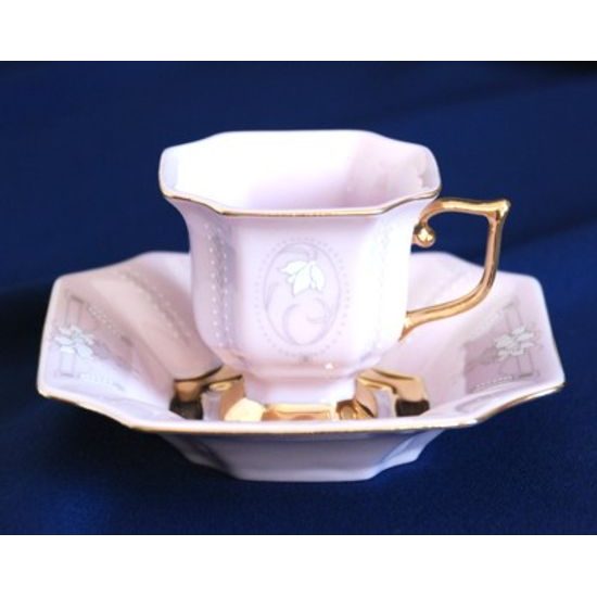 Cup and saucer mocca 90 ml, Empir 382, Rose China