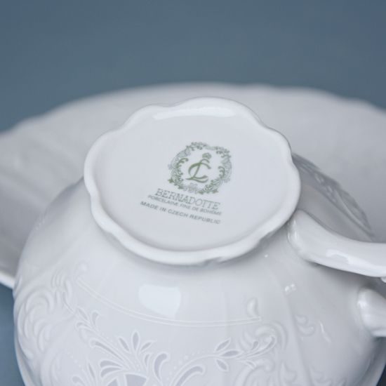 Frost no line: Tea cup and saucer 205 ml / 16 cm, Thun 1794 Carlsbad porcelain, BERNADOTTE