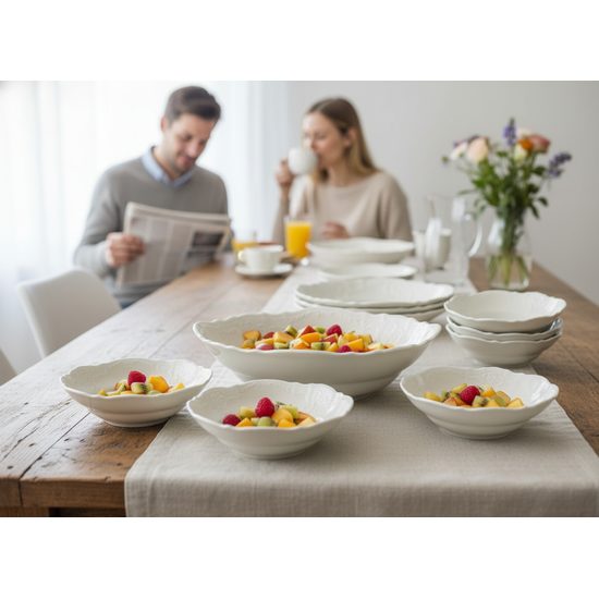 Compot set for 6 persons, Thun 1794 Carlsbad porcelain, BERNADOTTE ivory