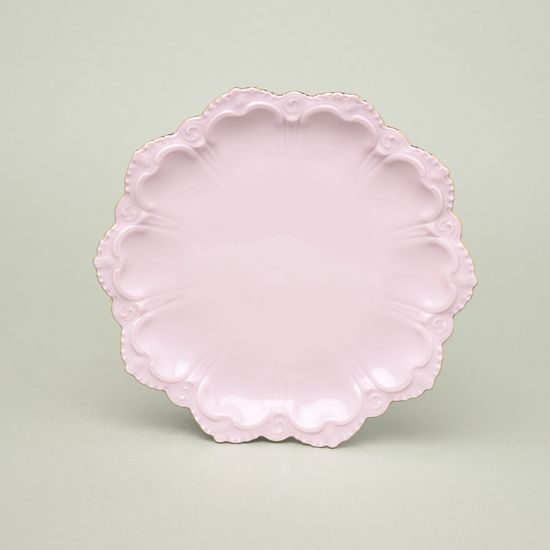 Talíř dezertní 18,5 cm, Růžový porcelán z Chodova