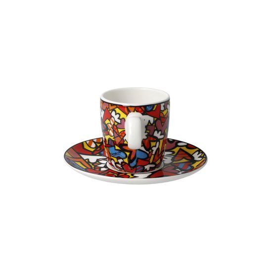 Cup and saucer Romero Britto - All We Need is Love, 100 ml / 12 cm, Fine Bone China, R. Britto, Goebel