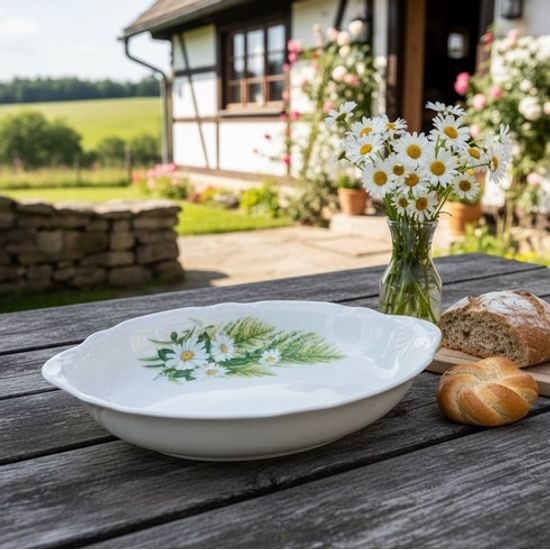 Bread basket 33 cm, Thun 1794, karlovarský porcelán, CONSTANCE 80262 Daisy
