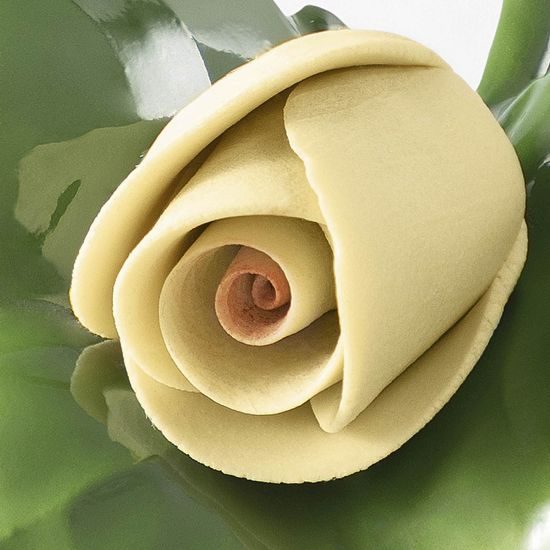 Růžička se stonkem na stůl - žlutá 6 x 5 x 3 cm, Porcelánové figurky Unterweissbacher