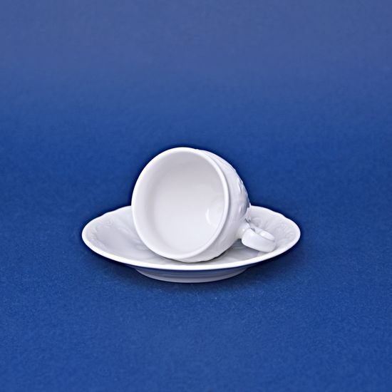 Šálek a podšálek Espresso 75 ml / 12 cm, Thun 1794, karlovarský porcelán, BERNADOTTE bílá