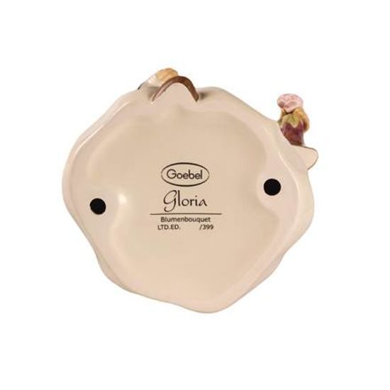 Anděl s kyticí v purpurové, 20 / 19 / 50 cm, kamenina, Goebel