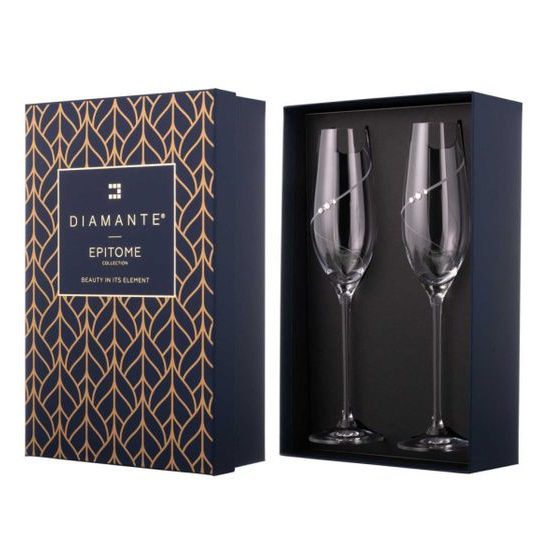 Silueta - Set 2 sklenic na sekt 210 ml, krystaly Swarovski, DIAMANTE