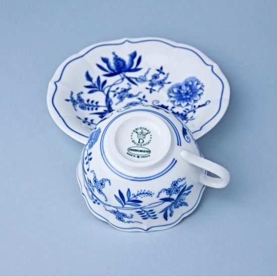 KVARTA: Šálek a podšálek C/1 + ZC1 (zrcadlový podšálek), 200 ml / 15,5 cm na čaj, Cibulák, originální z Dubí