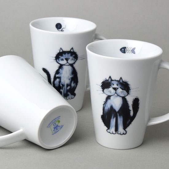 Hrnek Monza 0,35 l - kočka - náhodný dekor, 12 cm, Český porcelán a.s.