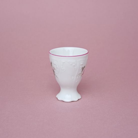 Pink line: Egg cup footed, Thun 1794 Carlsbad porcelain, BERNADOTTE roses