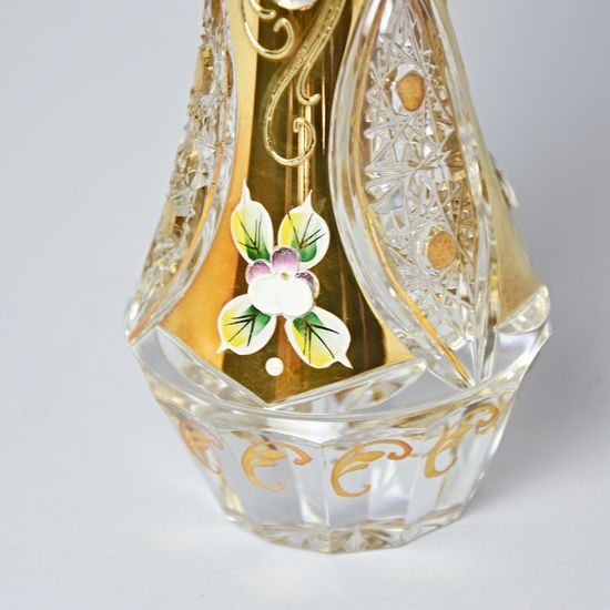 Crystal Cut Vase, 255 mm, Gold + Enamel, Jahami Bohemia