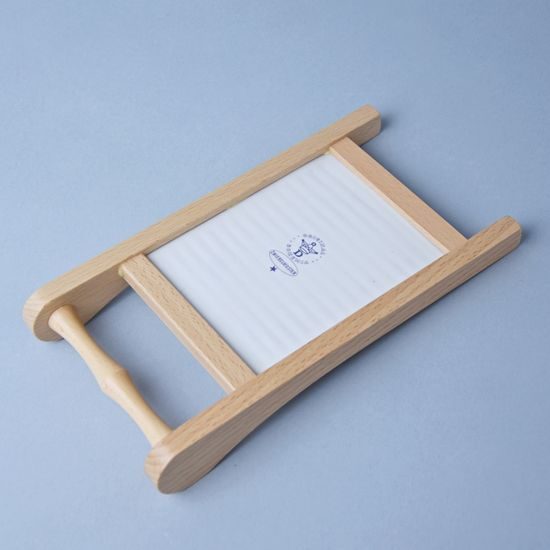 Valcha mini s dřevěným rámečkem 11 x 9 cm, Cibulák, originální z Dubí