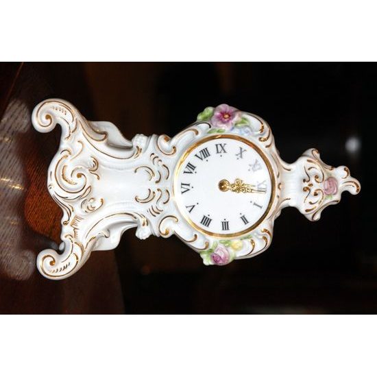 Clock Belinda 14,5 x 9,5 x 25 cm, White plus Gold, Clocks