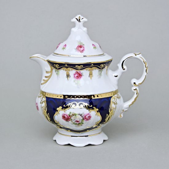 440: Pot 350 ml, Sonata, cobalt blue plus rose, Leander 1907