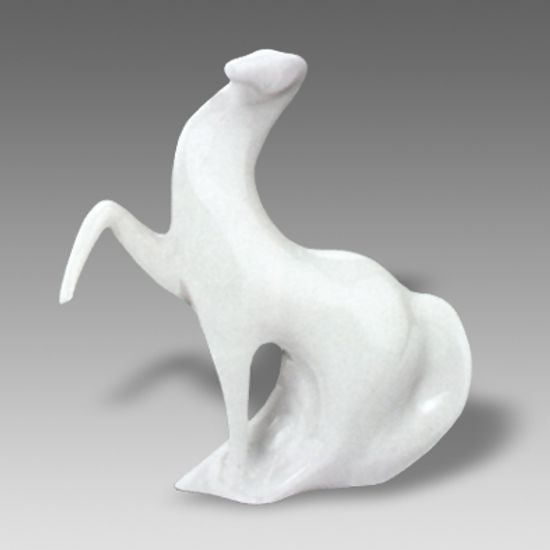Hřebec pravý 15,5 x 5 x 16 cm, Bílá, Porcelánové figurky Duchcov