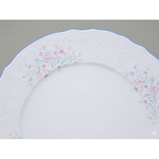 Diner plate 27 cm, Thun 1794 Carlsbad porcelain, BERNADOTTE blue-pink flowers