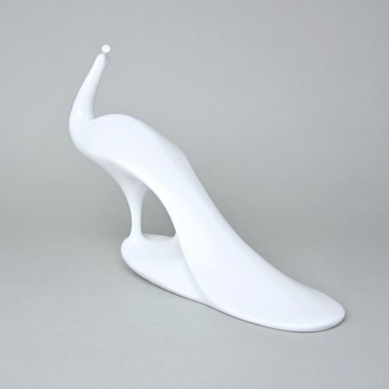 Páv 25 x 7,3 x 18 cm, bílé, Porcelánové figurky Duchcov