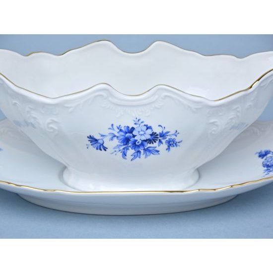 Sauce boat 0,5 l, Thun 1794 Carlsbad porcelain, BERNADOTTE blue rose