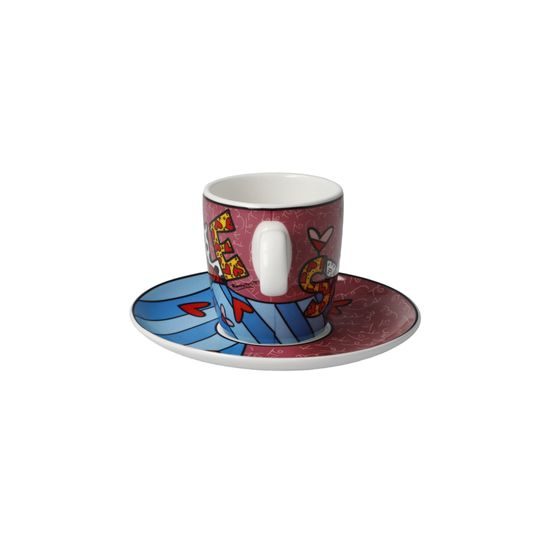 Cup and saucer Romero Britto - Smile, 100 ml / 12 cm, Fine Bone China, Goebel