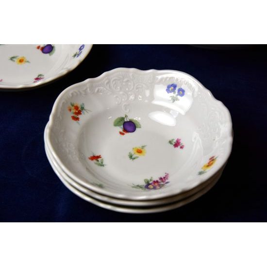 Compot set for 6 persons, Thun 1794 Carlsbad porcelain, BERNADOTTE fruits and flowers