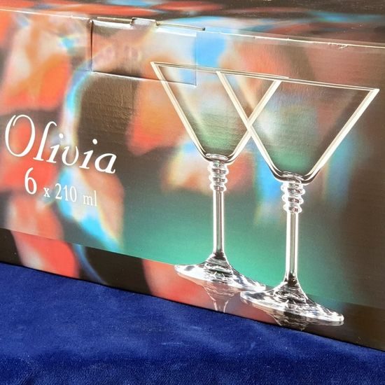 Olivia: sklenička na martini 210 ml, 6 ks., Bohemia Crystalex