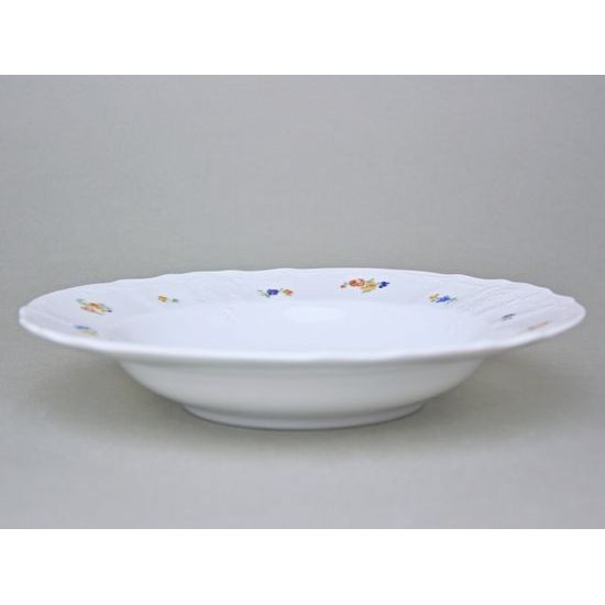 Talíř hluboký 23 cm, Thun 1794, karlovarský porcelán, BERNADOTTE házenka