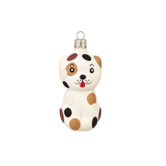 Christmas Glass Puppy Ornament, 7 cm, Czech Ornaments MIJA