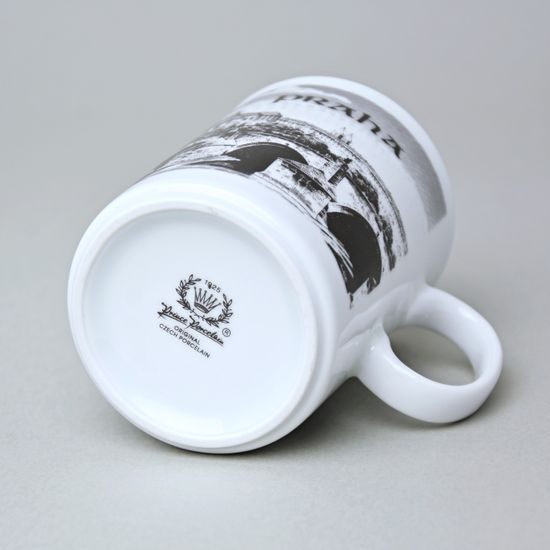 Hrnek / hrneček Boby 160 ml s motivem Karlova mostu a Pražského hradu, Prince porcelain 1925
