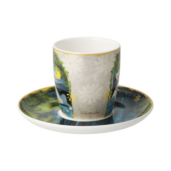 Espresso šálek a podšálek Chiaro di luna 100 ml, jemný kostní porcelán, Kočky Goebel R. Wachtmeister