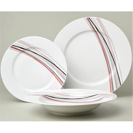 Plate set for 6 persons, Thun 1794 Carlsbad porcelain, SYLVIE 80382