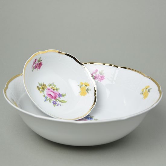 Kompotová souprava pro 6 osob, Natálie růže, Thun 1794, karlovarský porcelán