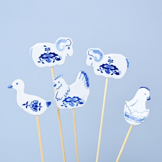 Easter decoration - Sheep 6 x 3,7 cm, Original Blue Onion Pattern