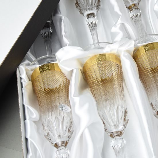 Astra Gold: Champagne flute 180 ml Adagio, 1 pcs. Rio Golden crystal decor