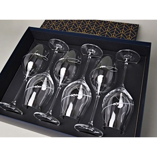 Silhouette Celebration - Set of 6 White Wine Glasses 360 ml, Swarovski Crystals