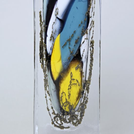 Vase Square 19 cm, collection Fleck, metallurgical glass, Vendula Zámečníková