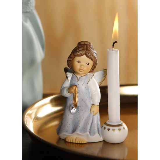 Candle holder Angel - Lovely 8 / 4,5 / 10,5, bisque porcelain, Nina a Marco, Goebel
