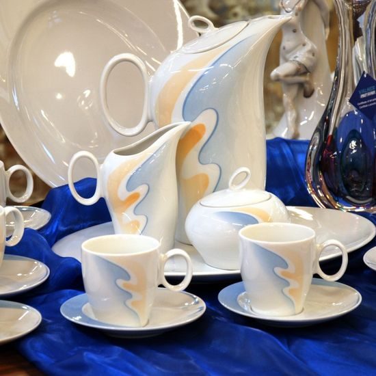 Coffee set for 6 persons, Future decorated, Thun 1794, Carlsbad porcelain, FUTURE