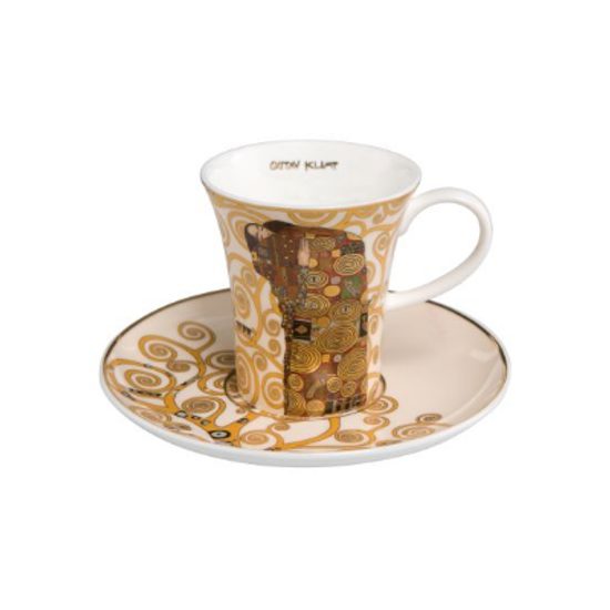 Cup and saucer Gustav Klimt - The Fulfilment, 0,1 l / 12 cm, Fine Bone China, Goebel