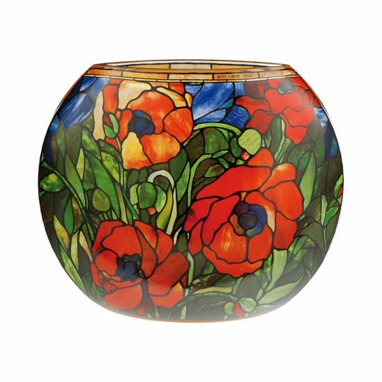 Vase L.C.Tiffany - Oriental Poppy, 26 / 10 / 22 cm, Glass, Goebel