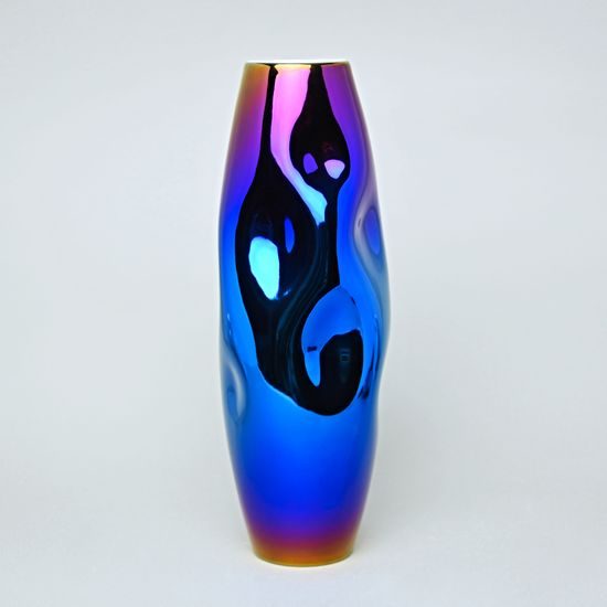 Váza Titan Colours 34 cm, Modrá, porcelán Goldfinger