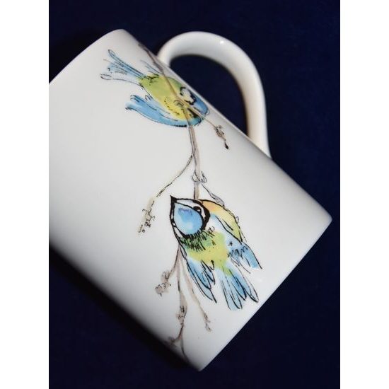 Ptačí kolekce - sýkorka modřinka: Hrnek Lucy 320 ml, anglický kostní porcelán, Roy Kirkham