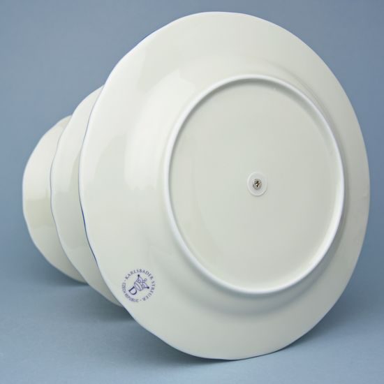 Etažer třídílný - talíře plné / zlacená tyčka, Házenka IVORY, Český porcelán a.s.