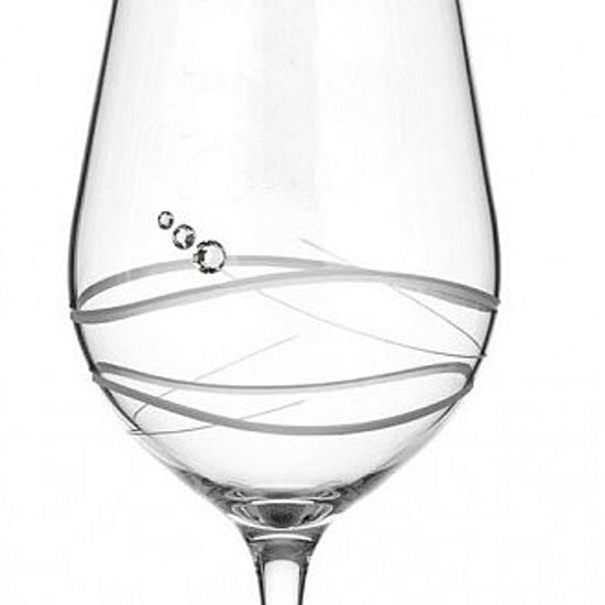 Venezia - Set of 2 Red Wine Glasses 470 ml, Swarovski Crystals