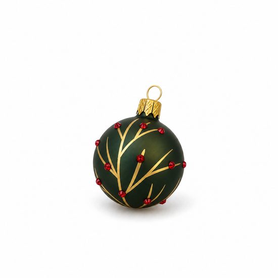 Christmas Tree Decoration Ball, 6 cm Green, Czech Glass christmas decorations